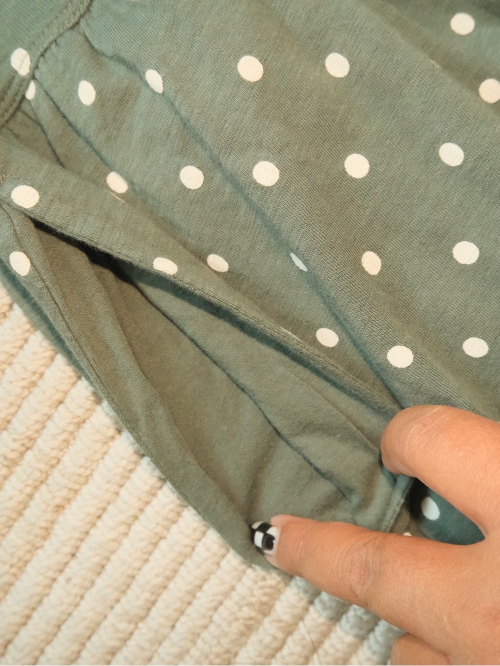 American Eagle Outfitters Strapless Forest Green Polka Dot Midi Dress - Picture 6 of 10